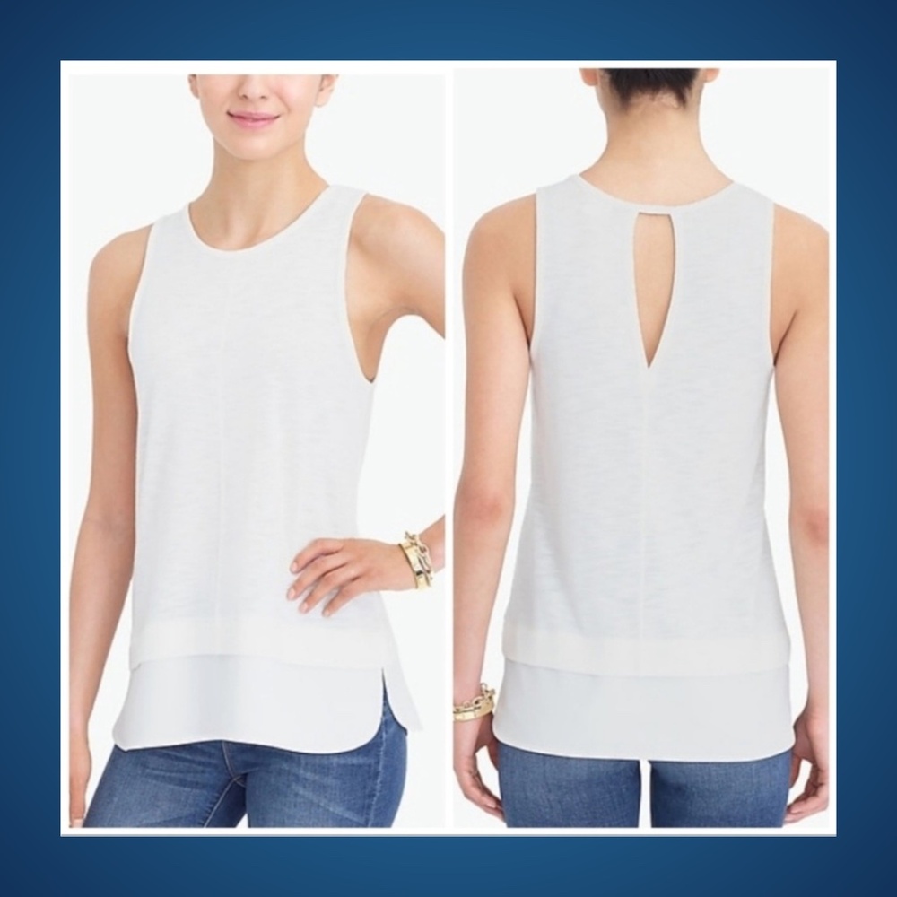 **J.Crew Drapy Tank Top with Silk Hem - Style C8031 XS**